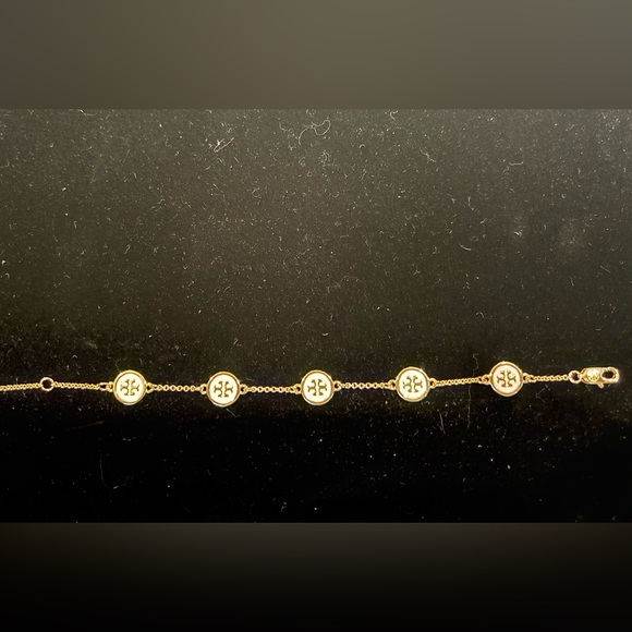 Tory Burch Jewelry - Tory Burch Gold Logo Charm Bracelet